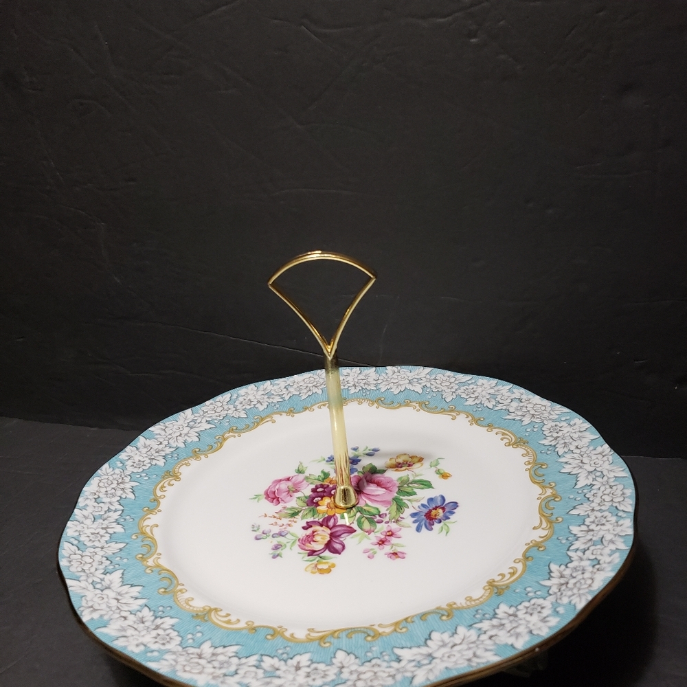 Vintage 1950's ROYAL ALBERT (England) *Enchantment* Round Serving Plate W/Handle